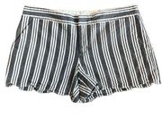 Club Monaco EUC Gray White Stripe Scallop Hem Shorts