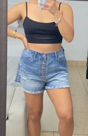 Denim High Waisted Shorts