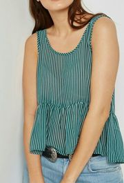 NWT Striped Peplum Top