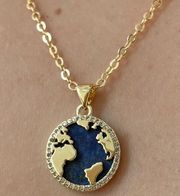 Gold Lapis Lazuli Earth Necklace