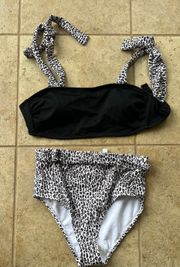 Meijer Black And Cheetah Print Bikini