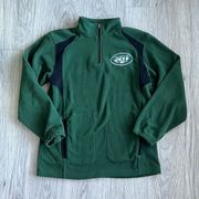 New York Jets Jacket Size Large Green Quarter Zip‎ NFL AFC Football