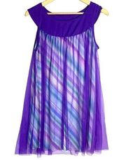 Body Wrappers Adult Overlay Tunic Top Praise Liturgical Purple Chiffon Ombre M