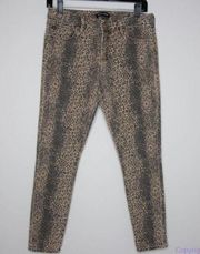 Dear John leopard print skinny mid-rise cropped jeans, women's size 28