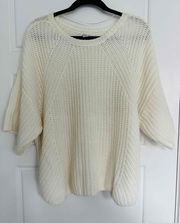 O'Neill Sanchez Wide Neck Dolman Sleeves Cream Knit Sweater Size M