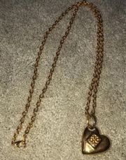 XOXO Valentine's Day Gold Tone Long Heart Necklace