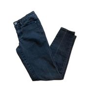 Cache black skinny ankle jeans size 4 rhinestone button casual denim pants