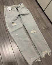 Light Wash Blue Jeans With Cow print Pockets