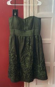 Jessica Howard A-Line Green Embroidered Empire Waist Floral Dress