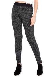 RACHEL Rachel Roy Black Printed Jacquard Skinny Leggings M