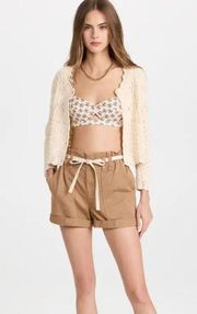 A.L.C. Augusta Shorts in Playa Brown Tan Tie Waist 8 NWT