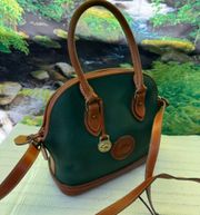 Dooney & Bourke vintage  NORFOLK satchel bag GREEN/BROWN USA
