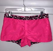 OP Reversible Swim Board Shorts Neon Pink & Leopard Print Women’s S Small 3-5