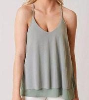 Red By BKE Slate Grey Layered Tank Top