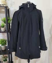 Calvin Klein Softshell Long Jacket in Black - Size Large