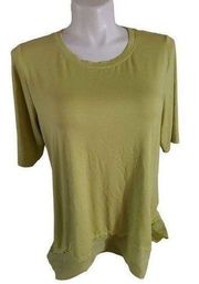 SOFT surroundings size 1X lime green T-shirt bust 42“ length 27“