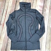 Lululemon In Stride Full Zip up jacket black and grey women’s size 8