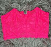 Victoria’s Secret Dream Angels neon hot pink bustier corset bra top size M