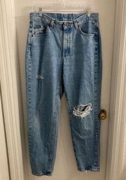 Vintage Lee Mom Distressed Light Wash Jeans - Waist Size 32