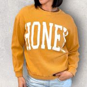 Vintage  size large thermal long sleeve Honey long sleeve mustard yellow