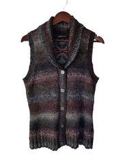 Woolrich wool blend sweater vest brown & burgundy size sm