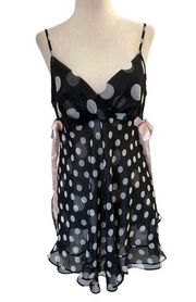 Fantasies Morgan Taylor Black Polka Dot Lingerie Dress (10H-21)