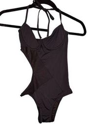 New Victoria Secret Black Rib Cutout Swimsuit Sz XS