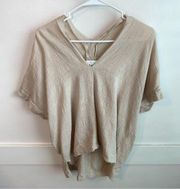 Karlie Tan V-Neck Short Sleeve Blouse