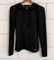 XOXO Sport Black Long Sleeve Hooded Top. Size Medium. EUC