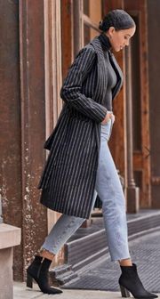 Pinstripe Wool Coat 