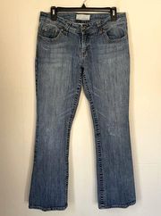 Maurice’s Morgan Boot denim bootcut medium wash distressed women’s sz 7/8 short