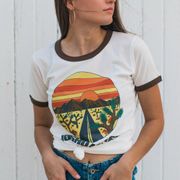 Life Clothing Co Retro 70s Joshua Tree Ringer Graphic Tee