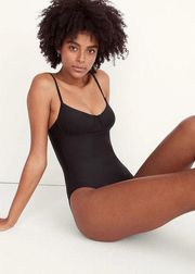 NEW Madewell Second Wave Seamed One-Piece Swimsuit Black Size Medium $69.50