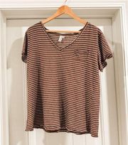 Hayden striped Henley top - Size Large