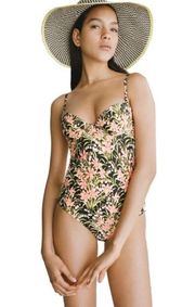 Topshop Lily Print Open Back One Piece Swimsuit 6