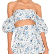 Valentina Crop Top in Baroque Blue