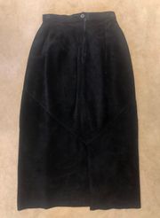 Genuine Suede Mid Length Skirt