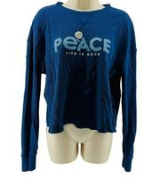 Life is Good Peace Daisy Thermal Long Sleeve Sleep Tee Womens Medium