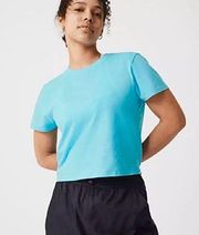 Outdoor Voice Blue Short Sleeve Crew Everyday Cropped T-shirt Women's XS NWT