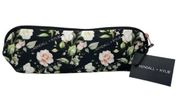 Kendall & Kylie Floral Print Slim Nylon Cosmetic Multi Purpose Case Black Multi