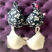 Vince Camuto 2-Pack Full Figure T-Shirt Bra with Comfort Straps, Size 42D NWT