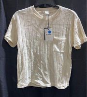 NWT RE/DONE 90S VARIGATED RIB TEE IVORY SMALL