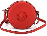 NEW Versace Red Calf Leather Round Camera Bag