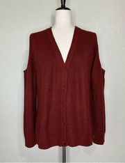 Wet Seal Cold Shoulder Button Down Cardigan