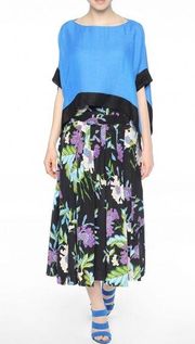 Diane Von Furstenberg Floral-Print D-Ring Silk Pleated Midi Skirt Multicolor
