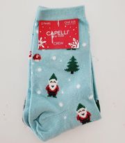 Capelli New York Crew Socks Light Blue Glitter Gre