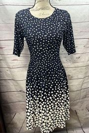 Shelby & Palmer small black and white polka dotted stretchy dress (#2036)