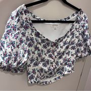 For Love and Lemons size small cropped floral blouse