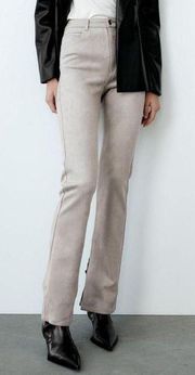 ZARA Grey Suede Slim Pants