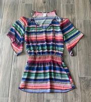 Becca multicolored stripe swim coverup